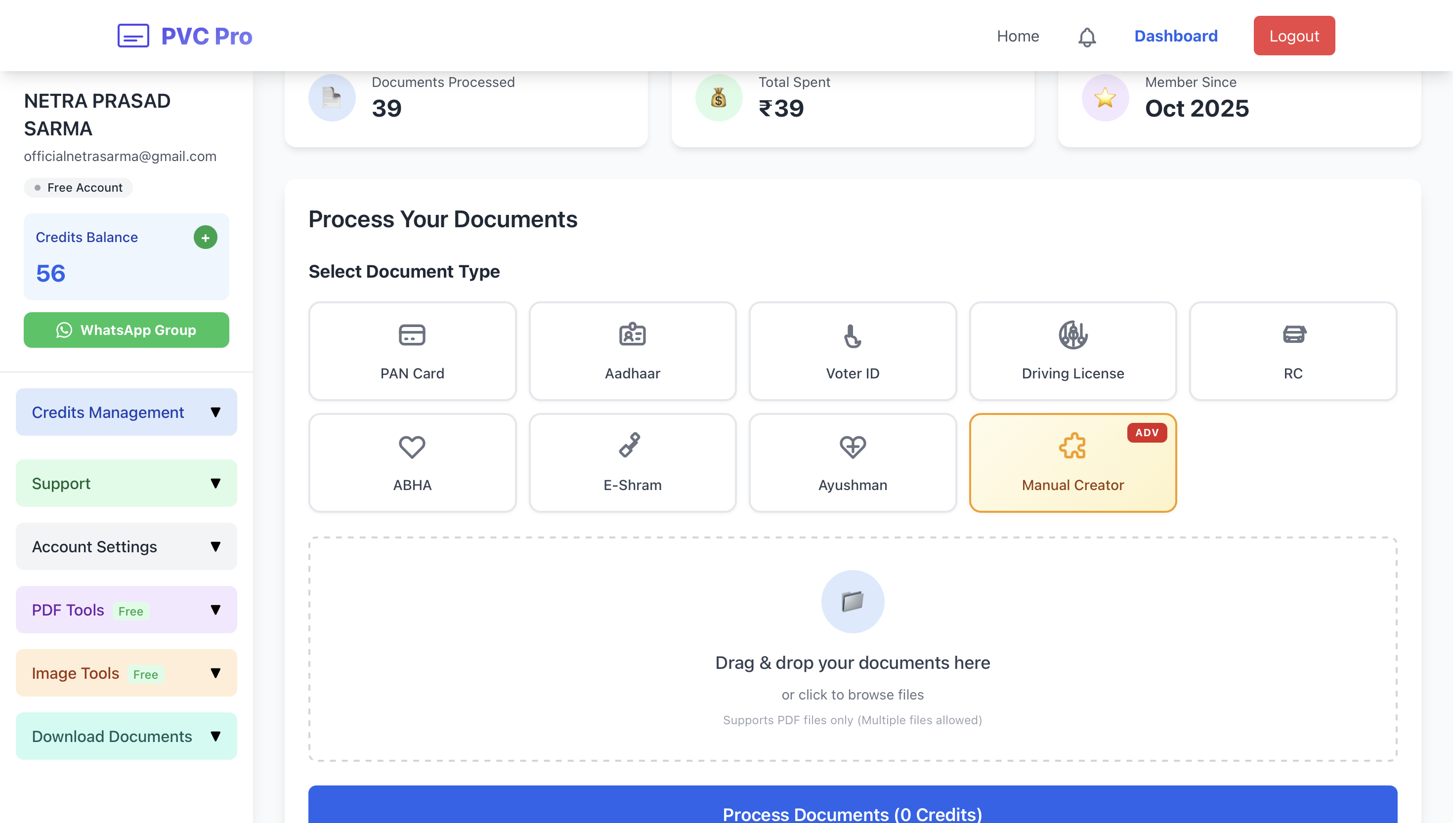 PVC Pro online dashboard preview showing analytics and features